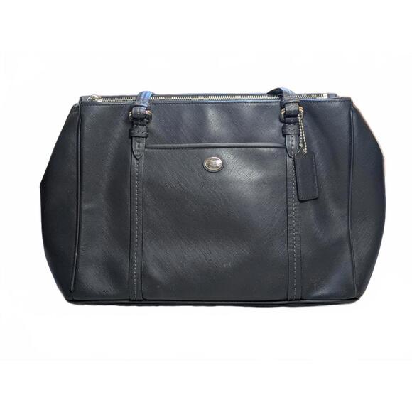 Coach Handbags - Coach Peyton Jordan Satchel Bag Black Saffiano Leather